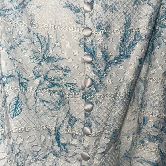 Alice and Olivia Embroidered Eyelet Wide Leg Jumpsuit 12 New Retails $550 - Picture 5 of 7